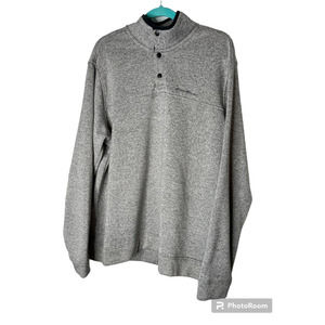 Eddie Bauer Men's Radiator Fleece Snap Mock Pullover Size XXL in Gray
